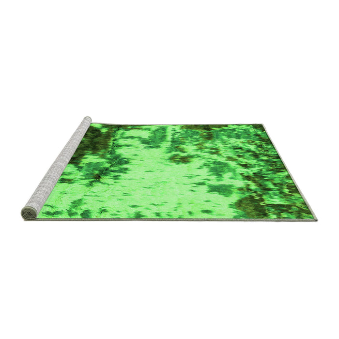 Sideview of Machine Washable Abstract Green Modern Area Rugs, wshabs2570grn