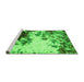 Sideview of Machine Washable Abstract Green Modern Area Rugs, wshabs2570grn