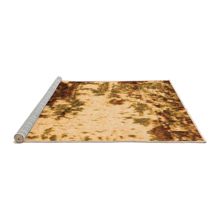 Sideview of Machine Washable Abstract Orange Modern Area Rugs, wshabs2570org
