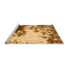 Sideview of Machine Washable Abstract Orange Modern Area Rugs, wshabs2570org