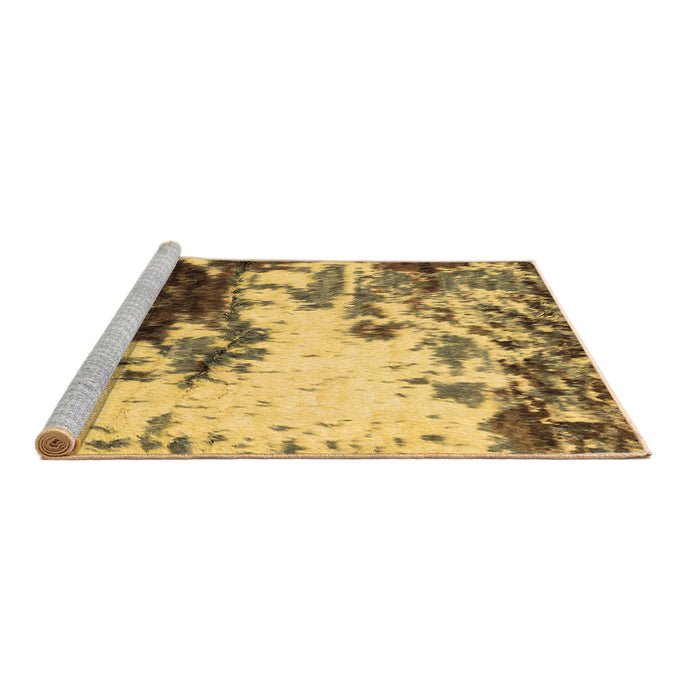 Sideview of Machine Washable Abstract Brown Modern Rug, wshabs2570brn