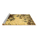 Sideview of Machine Washable Abstract Brown Modern Rug, wshabs2570brn