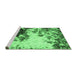 Sideview of Machine Washable Abstract Emerald Green Modern Area Rugs, wshabs2570emgrn