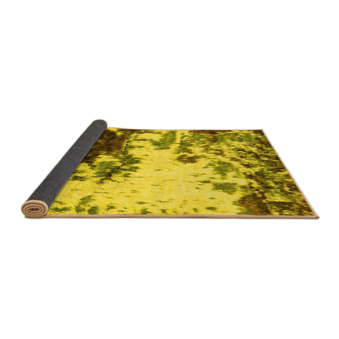 Sideview of Abstract Yellow Modern Rug, abs2570yw