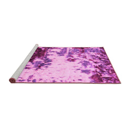 Sideview of Machine Washable Abstract Pink Modern Rug, wshabs2570pnk