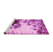 Sideview of Machine Washable Abstract Pink Modern Rug, wshabs2570pnk