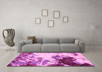 Machine Washable Abstract Pink Modern Rug, wshabs2570pnk