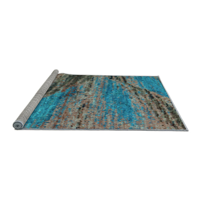 Sideview of Machine Washable Abstract Light Blue Modern Rug, wshabs2571lblu