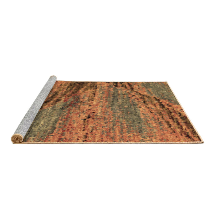 Sideview of Machine Washable Abstract Brown Modern Rug, wshabs2571brn