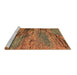 Sideview of Machine Washable Abstract Brown Modern Rug, wshabs2571brn