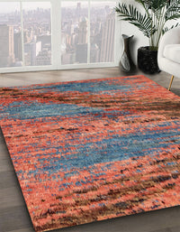 Abstract Rose Purple Modern Rug, abs2571