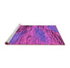 Sideview of Machine Washable Abstract Purple Modern Area Rugs, wshabs2571pur