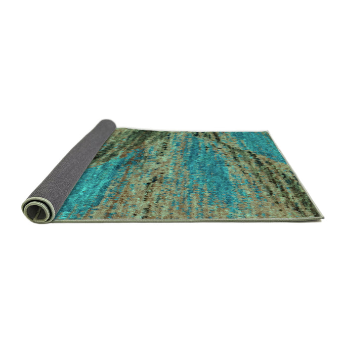 Sideview of Abstract Turquoise Modern Rug, abs2571turq