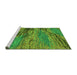 Sideview of Machine Washable Abstract Green Modern Area Rugs, wshabs2571grn