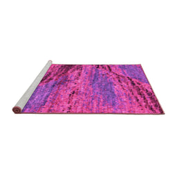 Sideview of Machine Washable Abstract Pink Modern Rug, wshabs2571pnk