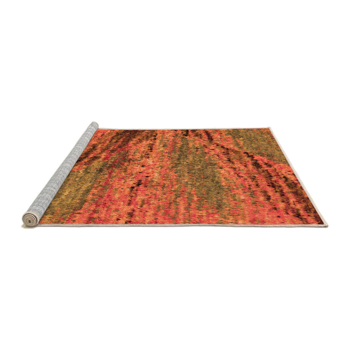 Sideview of Machine Washable Abstract Orange Modern Area Rugs, wshabs2571org