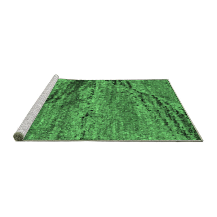 Sideview of Machine Washable Abstract Emerald Green Modern Area Rugs, wshabs2571emgrn