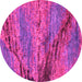 Round Machine Washable Abstract Pink Modern Rug, wshabs2571pnk
