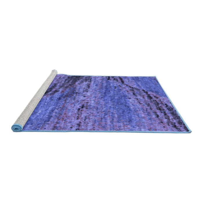Sideview of Machine Washable Abstract Blue Modern Rug, wshabs2571blu