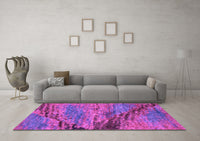 Machine Washable Abstract Purple Modern Rug, wshabs2571pur