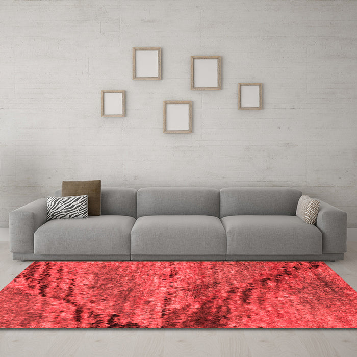 Modern Red Washable Rugs
