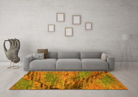 Machine Washable Abstract Yellow Modern Rug, wshabs2571yw