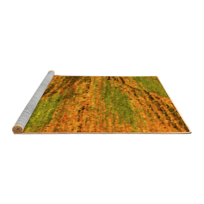 Sideview of Machine Washable Abstract Yellow Modern Rug, wshabs2571yw