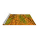 Sideview of Machine Washable Abstract Yellow Modern Rug, wshabs2571yw