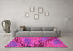 Machine Washable Abstract Pink Modern Rug in a Living Room, wshabs2571pnk