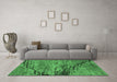 Machine Washable Abstract Emerald Green Modern Area Rugs in a Living Room,, wshabs2571emgrn