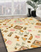 Machine Washable Abstract Khaki Gold Rug in a Family Room, wshabs2572