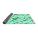 Sideview of Abstract Turquoise Modern Rug, abs2572turq