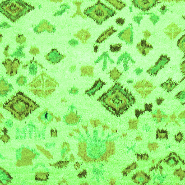 Square Machine Washable Abstract Green Modern Area Rugs, wshabs2572grn