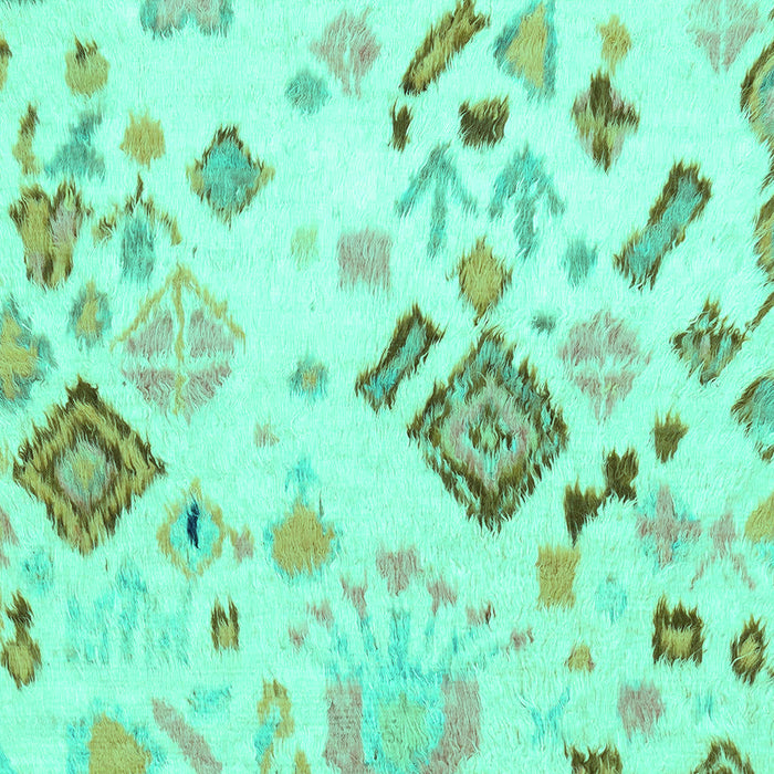 Machine Washable Abstract Turquoise Modern Area Rugs, wshabs2572turq
