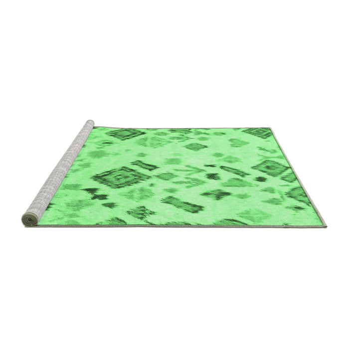 Sideview of Machine Washable Abstract Emerald Green Modern Area Rugs, wshabs2572emgrn