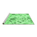 Sideview of Machine Washable Abstract Emerald Green Modern Area Rugs, wshabs2572emgrn