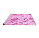 Sideview of Machine Washable Abstract Pink Modern Rug, wshabs2572pnk