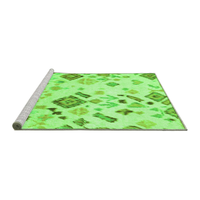 Sideview of Machine Washable Abstract Green Modern Area Rugs, wshabs2572grn
