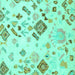 Square Abstract Turquoise Modern Rug, abs2572turq