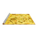 Sideview of Machine Washable Abstract Yellow Modern Rug, wshabs2572yw