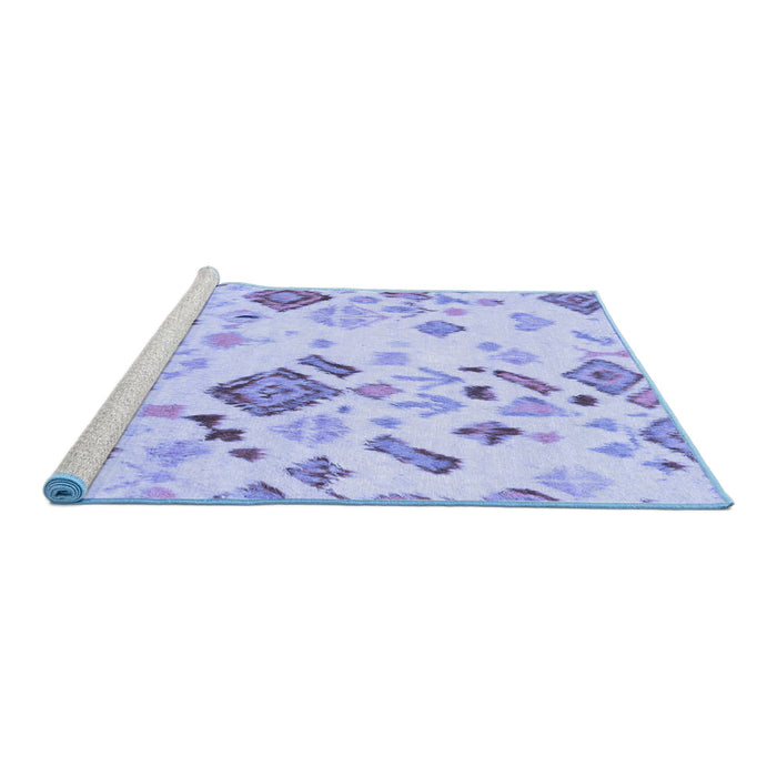 Sideview of Machine Washable Abstract Blue Modern Rug, wshabs2572blu