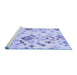 Sideview of Machine Washable Abstract Blue Modern Rug, wshabs2572blu