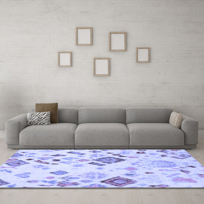 Machine Washable Abstract Blue Modern Rug in a Living Room, wshabs2572blu