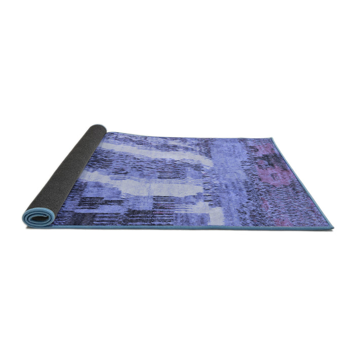 Sideview of Abstract Blue Modern Rug, abs2573blu