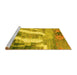 Sideview of Machine Washable Abstract Yellow Modern Rug, wshabs2573yw