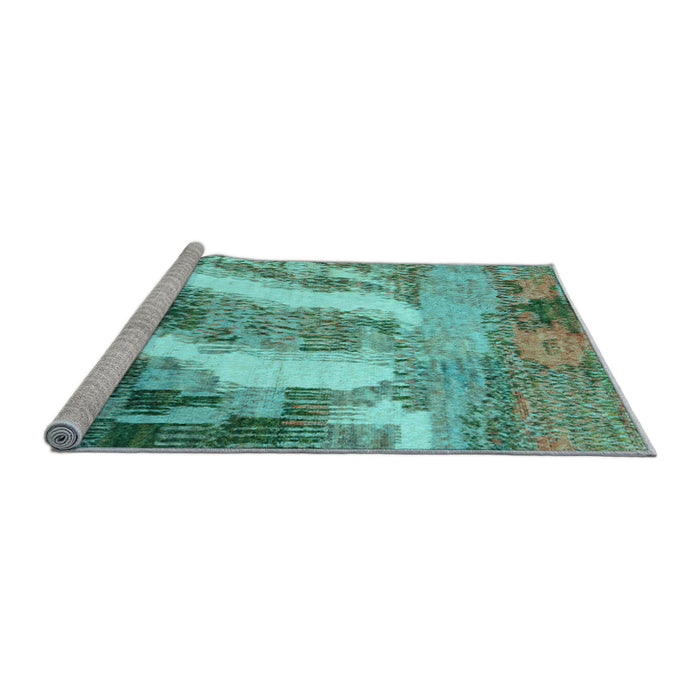 Sideview of Machine Washable Abstract Light Blue Modern Rug, wshabs2573lblu