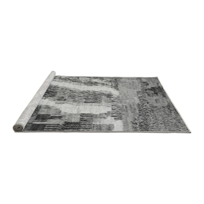 Sideview of Machine Washable Abstract Gray Modern Rug, wshabs2573gry