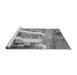 Sideview of Machine Washable Abstract Gray Modern Rug, wshabs2573gry