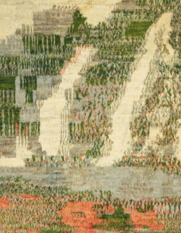 Abstract Ginger Brown Green Modern Rug, abs2573