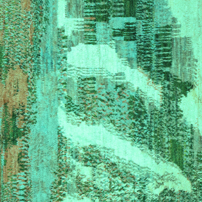 Square Abstract Turquoise Modern Rug, abs2573turq